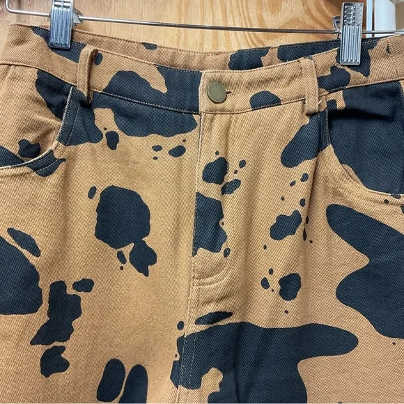 Pretty Garbage Brown & Black Wide Leg Jeans - Picture 4 of 6